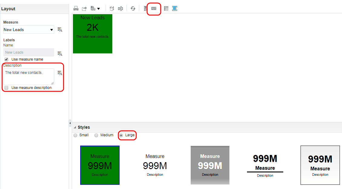 An image of the Edit View window with a green performance tile.