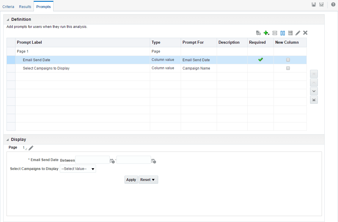 This image shows the Prompts tab with the new prompts