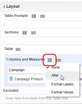 An image highlighting the Totals icon and the After menu selection
