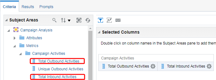 An image of the Subject Areas panel