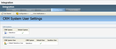 An image of the CRM System User Settings window.