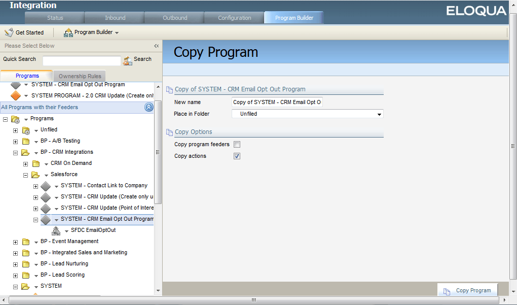 An image of the Copy Program window.