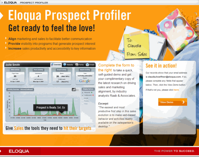 An image of a sample landing page.