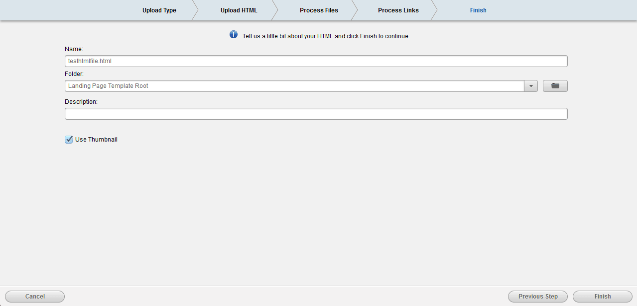 An image of the options you have if you're uploading a template.