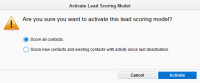 An image of the Activate Lead Score Model dialog box.