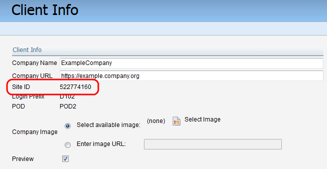 An image of the Site ID.