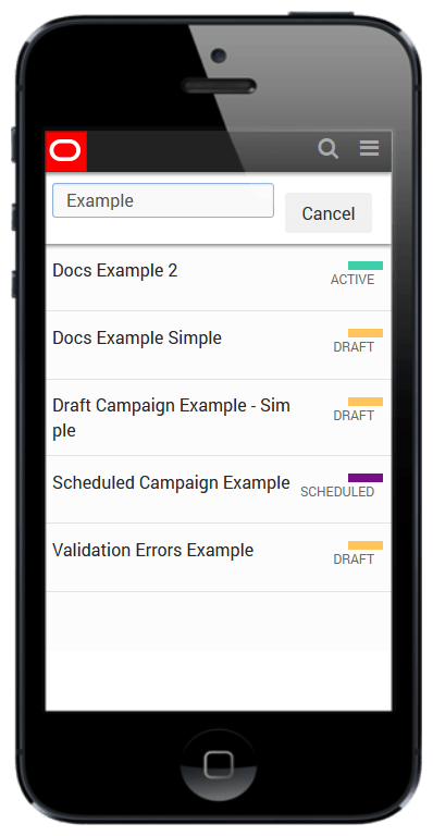 An image of a campaign search results.