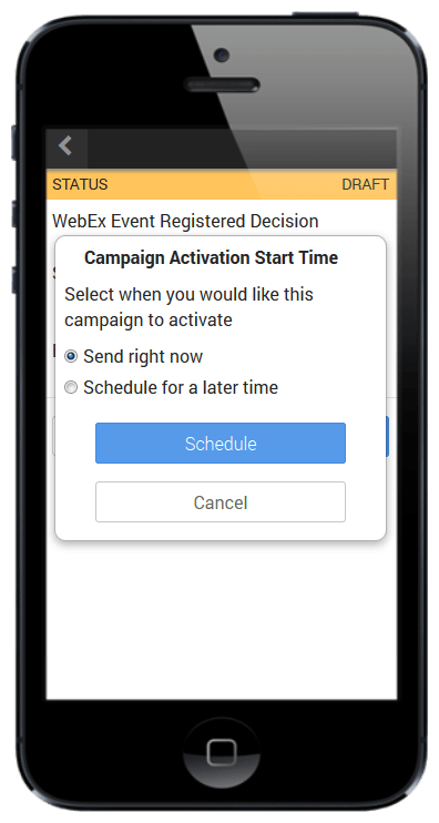An image of a dialog box for activating a campaign.