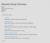 An image of the Security Group Overview menu.