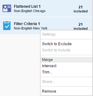 An image of filter criteria being merged.