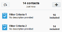 An image of selected criteria displaying the number of contacts returned by that filter.
