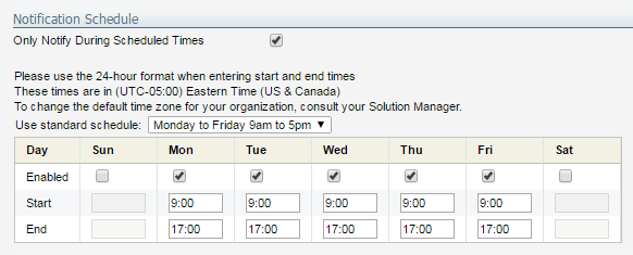 An image of the Notification Schedule section.