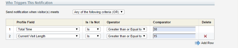 An image of a sample OR criteria.