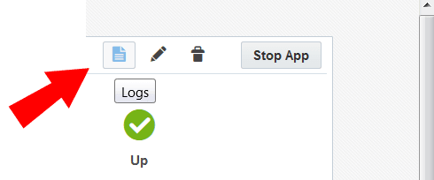 An image of an app's Logs button An image of an app's Logs button