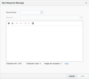 An image showing the New Response Message window.