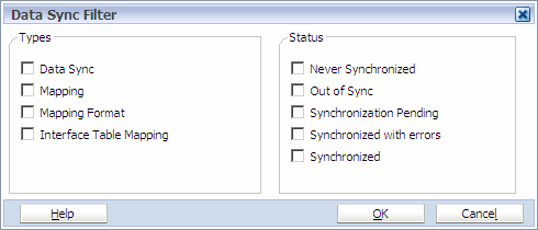 Filter the synchronizations you see in the Data Synchronizer.