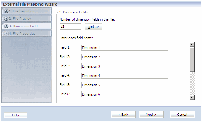 External File Mapping Wizard.