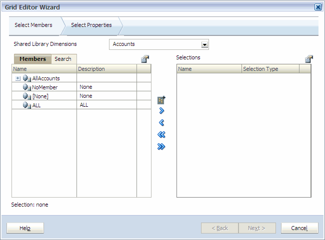 You can use the Grid Editor Wizard - Members tab to choose the members you want to edit for this dimension.