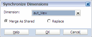 Synchronize Dimensions dialog box.