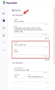 Screenshot der Popwallet-Passkonfiguration für Google Pay