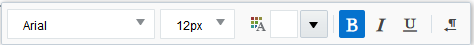 Image de la barre d'outils de texte disponible pour les boutons