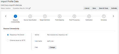 Image de l'assistant Connect d'import de données de profil