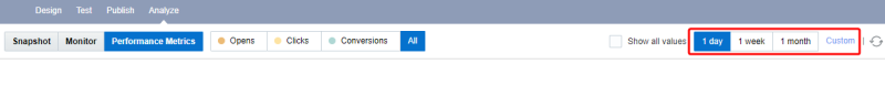 Image des options de fourchette de dates