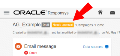 Immagine di uno Stato approvazione impostato su In attesa di approvazione
