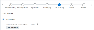 Immagine del passo Post-elaborazione dell'importazione guidata Connect