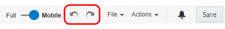 「元に戻す」ボタンや「やり直し」ボタンが強調表示されているEメール・エディタのツールバーのイメージです