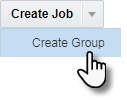 「グループの作成」オプションへのアクセス方法を示すスクリーンショットです