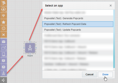 Popwallet: Popcardデータのリフレッシュ・アプリ・サービスを選択しているスクリーンショット