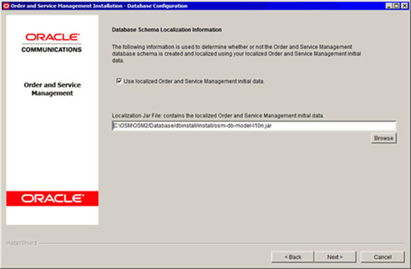 Shows the installer screen for localization information.
