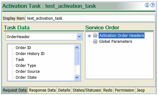 Shows service action request modeling in Design Studio