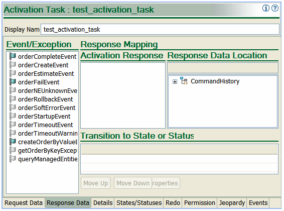 Shows service action response.