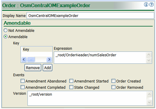 Shows the version specified in an order.