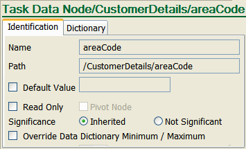 Shows data significance specified in task data.