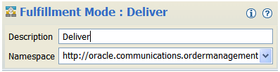 Shows a fulfillment mode specification