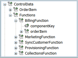 Shows functions data in the order template.
