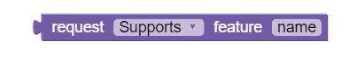 The screen capture shows a sample policy condition, where the request supports feature name.