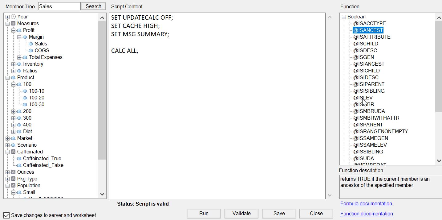 Cube Designer -ohjelman laskentakomentosarjaeditorin kuva.