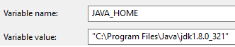系统环境变量 JAVA_HOME 设置为 "C:\Program Files\Java\jdk1.8.0_171"