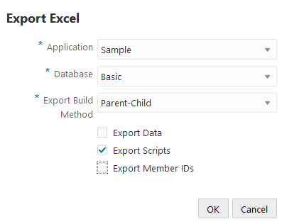 「工作」中「匯出 Excel」對話方塊的圖像。