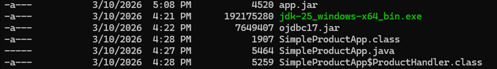 Dieser Screenshot zeigt die Verzeichnisdateien.