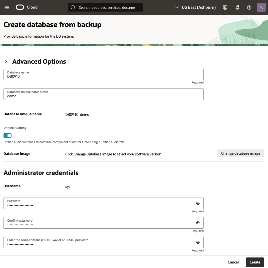 In diesem Screenshot wird gezeigt, wie Sie eine Datenbank aus einem automatischen oder manuellen Backup wiederherstellen.