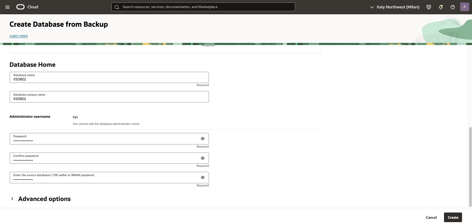 Ein Screenshot von "Wiederherstellen aus automatischem oder Standalone-Backup".