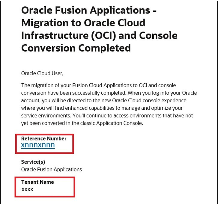 Beispiel für eine E-Mail zum Abschluss der Konvertierung mit Hervorhebung der Referenznummer und des Mandantennamens