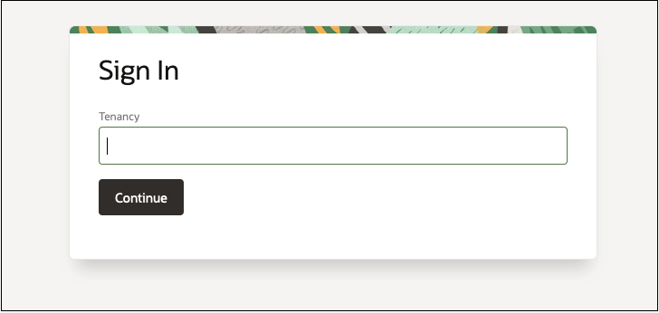 Beispiel für einen Anmelde-Prompt zur Eingabe des Mandantennamens
