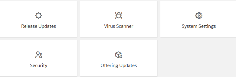 Kachel "Updates" in der Administrationskonsole