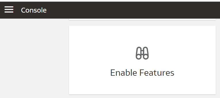 Kachel "Features" in der Konsole aktivieren